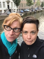 Silly girls in Amsterdam for pancakes